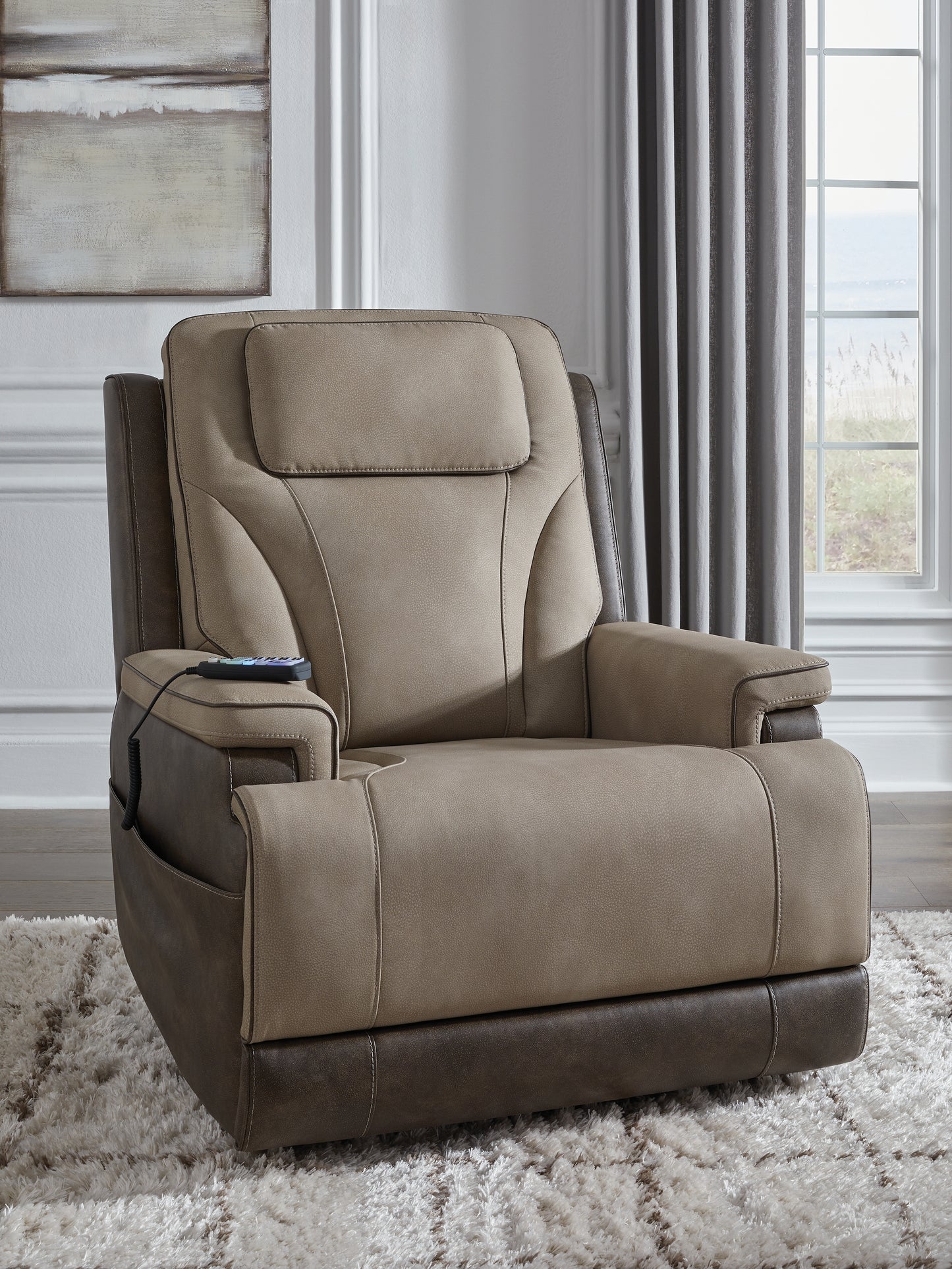 Haines Furniture Outlet - Ashley Furniture - 4Z-Peaceful Pause Living Room - Power Lift Recliner / Slate - PC1210412