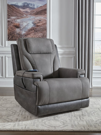 Haines Furniture Outlet - Ashley Furniture - 4Z-Peaceful Pause Living Room - Power Lift Recliner / Slate - PC1210412