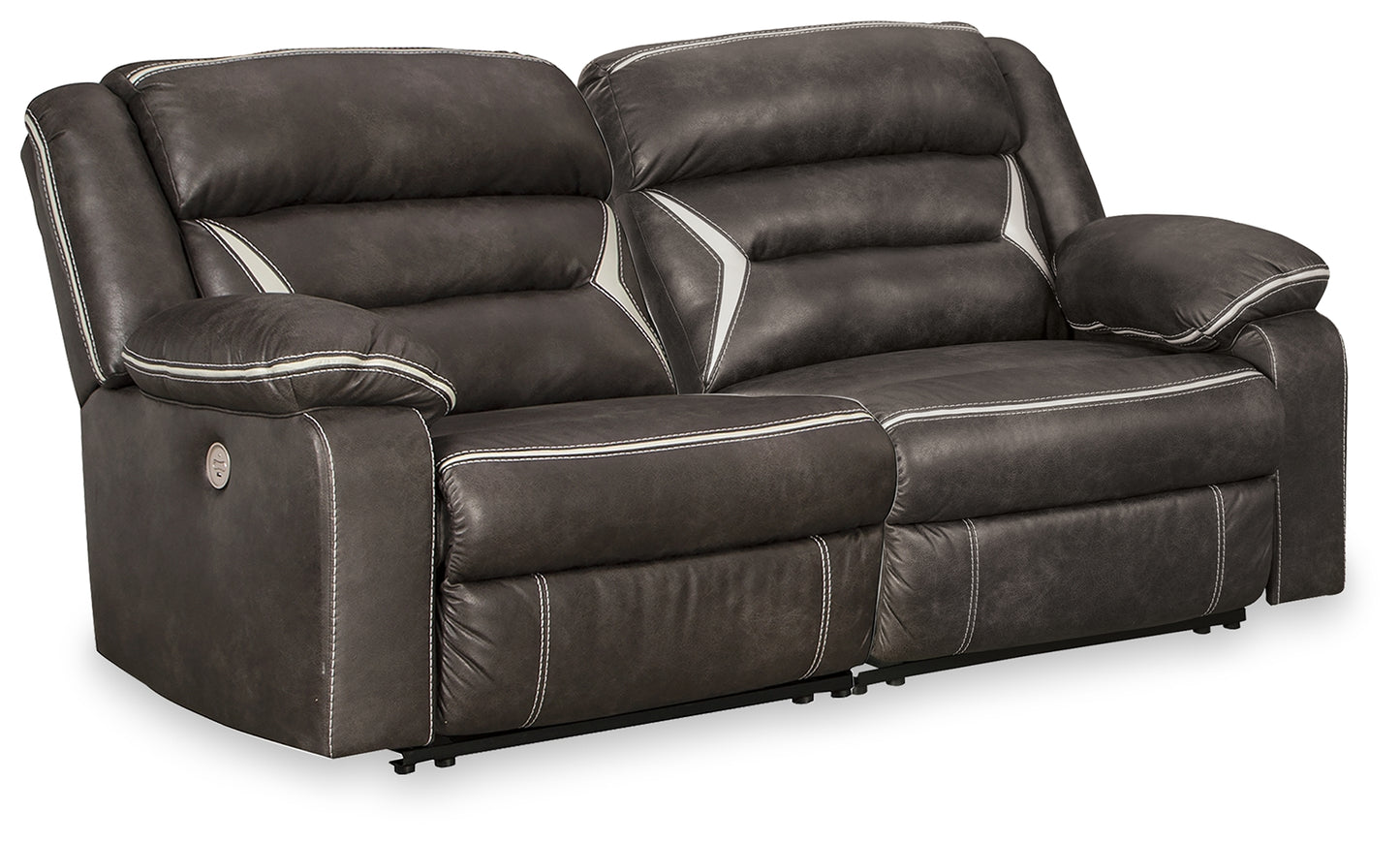 Haines Furniture Outlet - Ashley Furniture - Kincord Sectional - 2-Piece Power Reclining Sectional Loveseat / Midnight - 13104S7