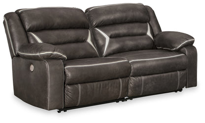 Haines Furniture Outlet - Ashley Furniture - Kincord Sectional - 2-Piece Power Reclining Sectional Loveseat / Midnight - 13104S7