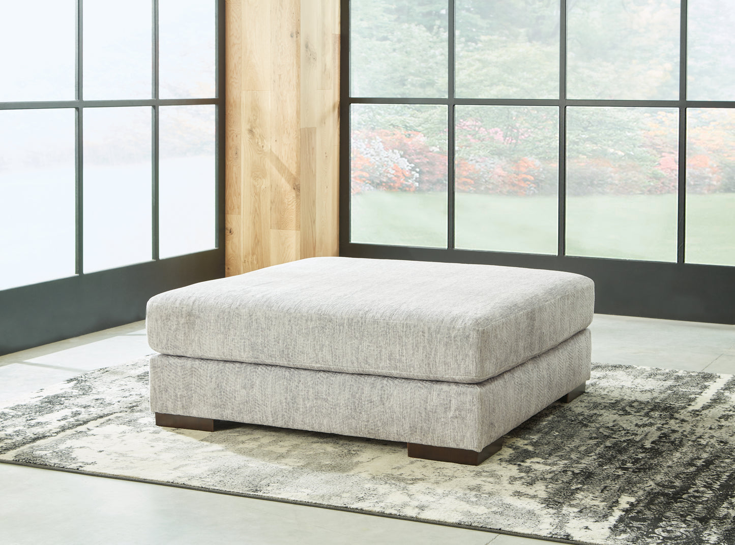 Haines Furniture Outlet - Ashley Furniture - Regent Park Living Room - Oversized Accent Ottoman / Pewter - 1440408