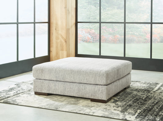 Haines Furniture Outlet - Ashley Furniture - Regent Park Living Room - Oversized Accent Ottoman / Pewter - 1440408
