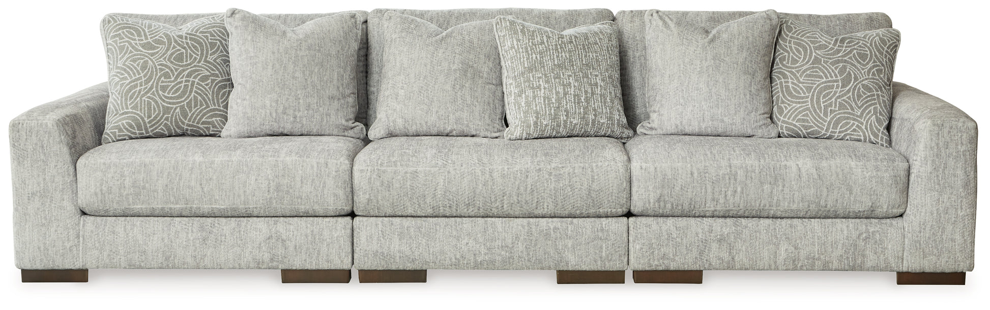 Haines Furniture Outlet - Ashley Furniture - Regent Park Sectional - RAF 6-Piece Sectional / Pewter - 14404S7