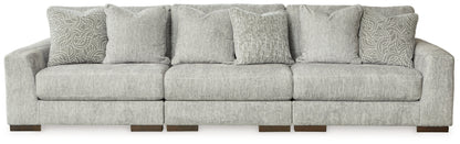 Haines Furniture Outlet - Ashley Furniture - Regent Park Sectional - RAF 6-Piece Sectional / Pewter - 14404S7