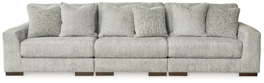 Haines Furniture Outlet - Ashley Furniture - Regent Park Sectional - RAF 6-Piece Sectional / Pewter - 14404S7