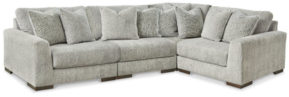 Haines Furniture Outlet - Ashley Furniture - Regent Park Sectional - RAF 4-Piece Sectional / Pewter - 14404S2