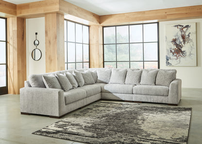 Haines Furniture Outlet - Ashley Furniture - Regent Park Sectional - RAF 5-Piece Sectional / Pewter - 14404S3