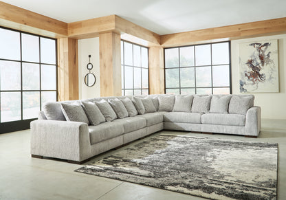 Haines Furniture Outlet - Ashley Furniture - Regent Park Sectional - RAF 6-Piece Sectional / Pewter - 14404S7