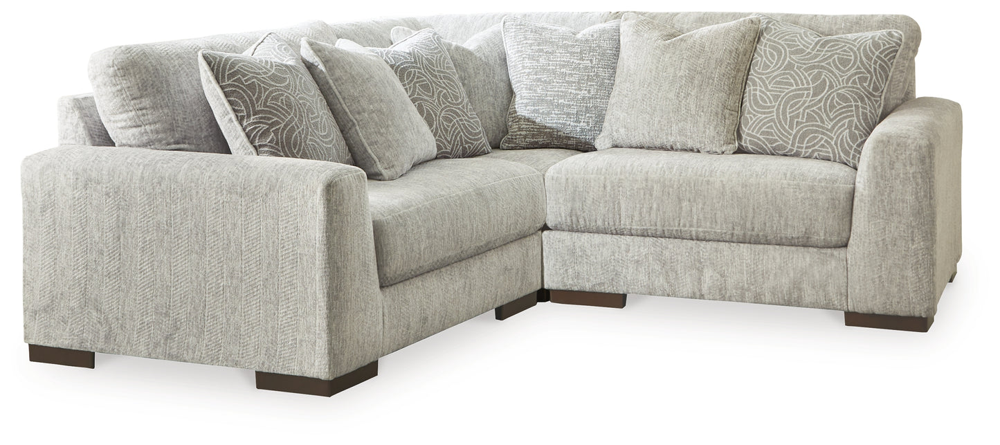 Haines Furniture Outlet - Ashley Furniture - Regent Park Sectional - RAF 3-Piece Sectional / Pewter - 14404S1