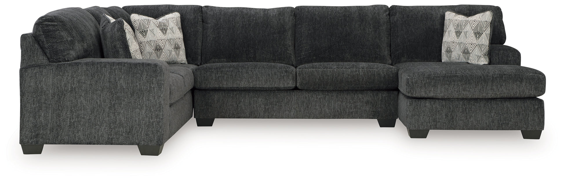 Haines Furniture Outlet - Ashley Furniture - Hollyview Sectional - LAF 3-Piece Sectional with Chaise / Shadow - 15205S1