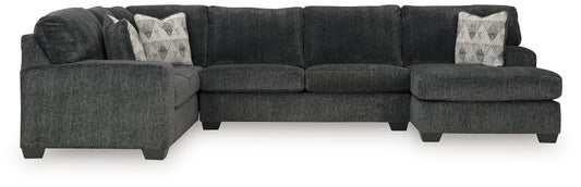 Haines Furniture Outlet - Ashley Furniture - Hollyview Sectional - LAF 3-Piece Sectional with Chaise / Shadow - 15205S1