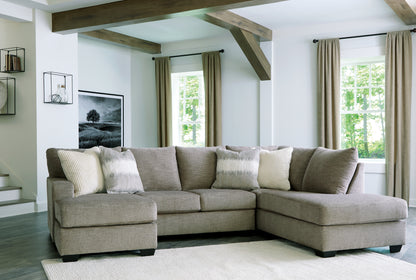 Haines Furniture Outlet - Ashley Furniture - Creswell Sectional - LAF 2-Piece Sectional with Chaise / Stone - 15305S1