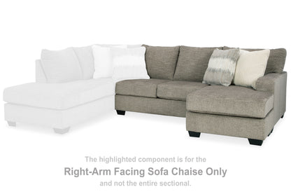 Haines Furniture Outlet - Ashley Furniture - Creswell Sectional - RAF Sofa Chaise / Stone - 1530503