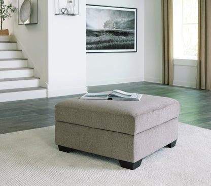 Haines Furniture Outlet - Ashley Furniture - Creswell Living Room - Ottoman With Storage / Stone - 1530511