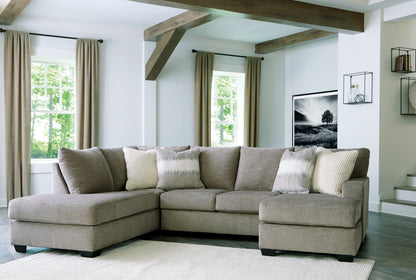 Haines Furniture Outlet - Ashley Furniture - Creswell Sectional - RAF 2-Piece Sectional with Chaise / Stone - 15305S2