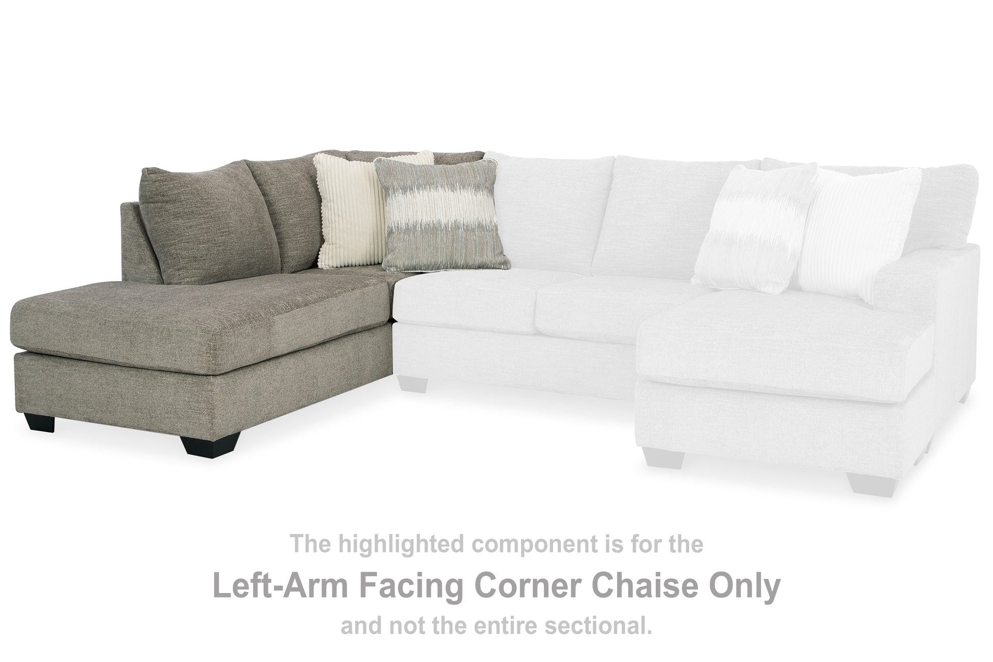 Haines Furniture Outlet - Ashley Furniture - Creswell Sectional - LAF Corner Chaise / Stone - 1530516