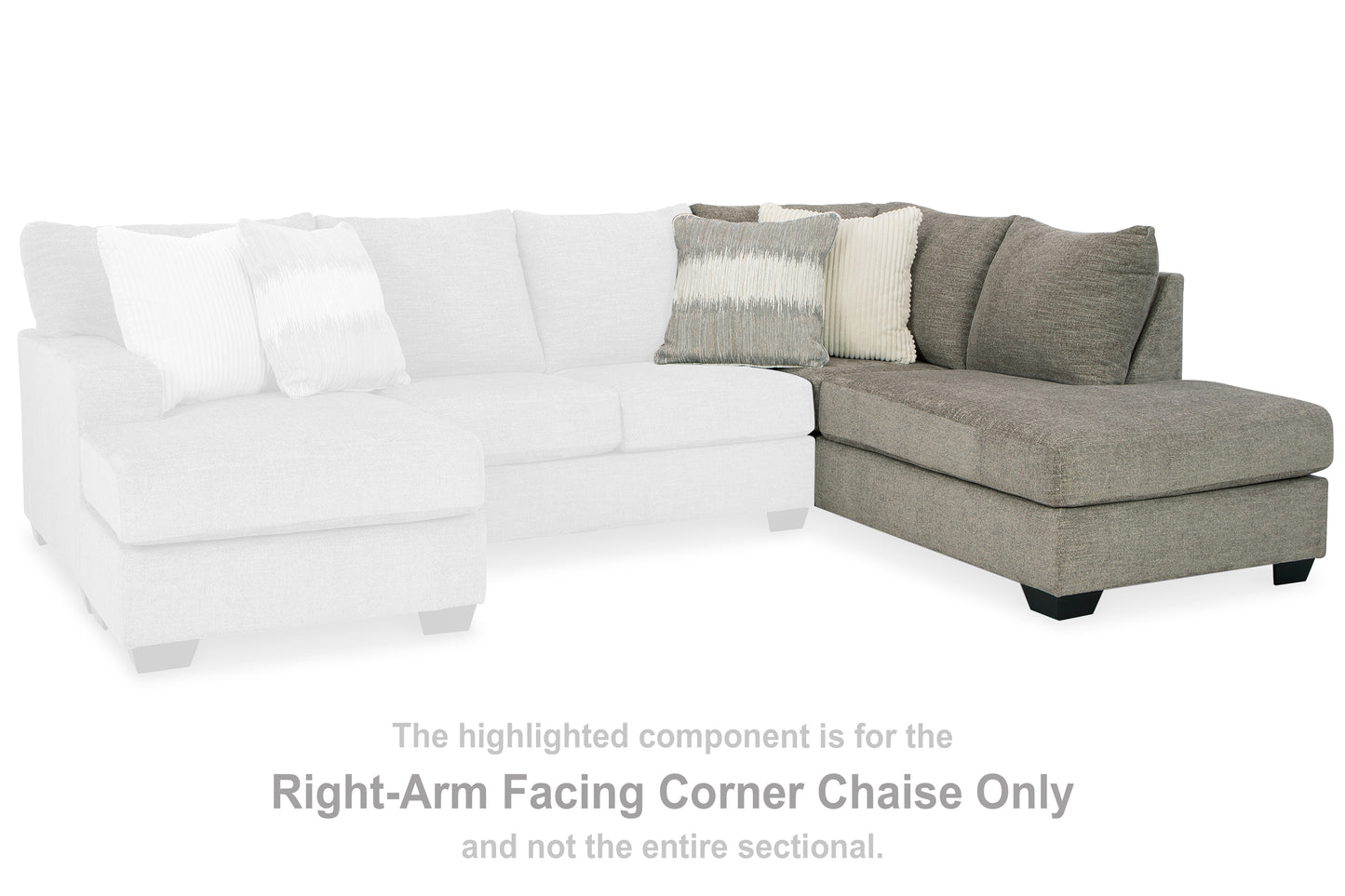 Haines Furniture Outlet - Ashley Furniture - Creswell Sectional - RAF 2-Piece Sectional with Chaise / Stone - 15305S2
