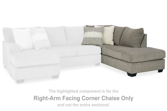 Haines Furniture Outlet - Ashley Furniture - Creswell Sectional - RAF 2-Piece Sectional with Chaise / Stone - 15305S2