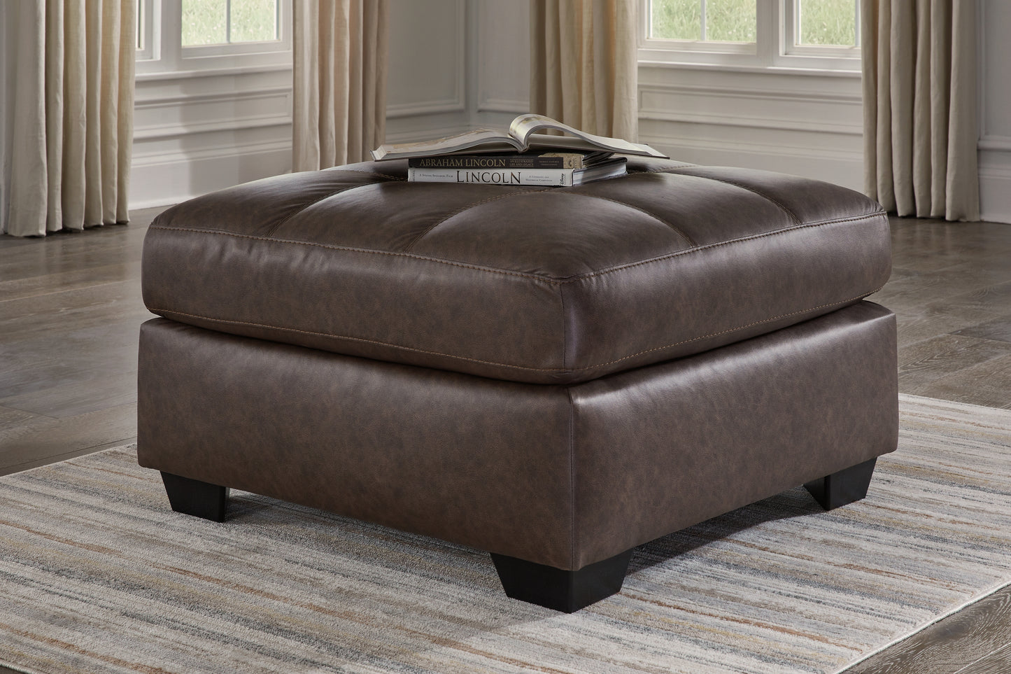 Haines Furniture Outlet - Ashley Furniture - Barlin Mills Living Room - Oversized Accent Ottoman / Umber - 1700308