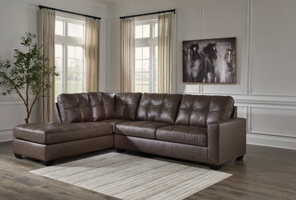 Haines Furniture Outlet - Ashley Furniture - Barlin Mills Sectional - RAF 2-Piece Sectional with Chaise / Umber - 17003S1