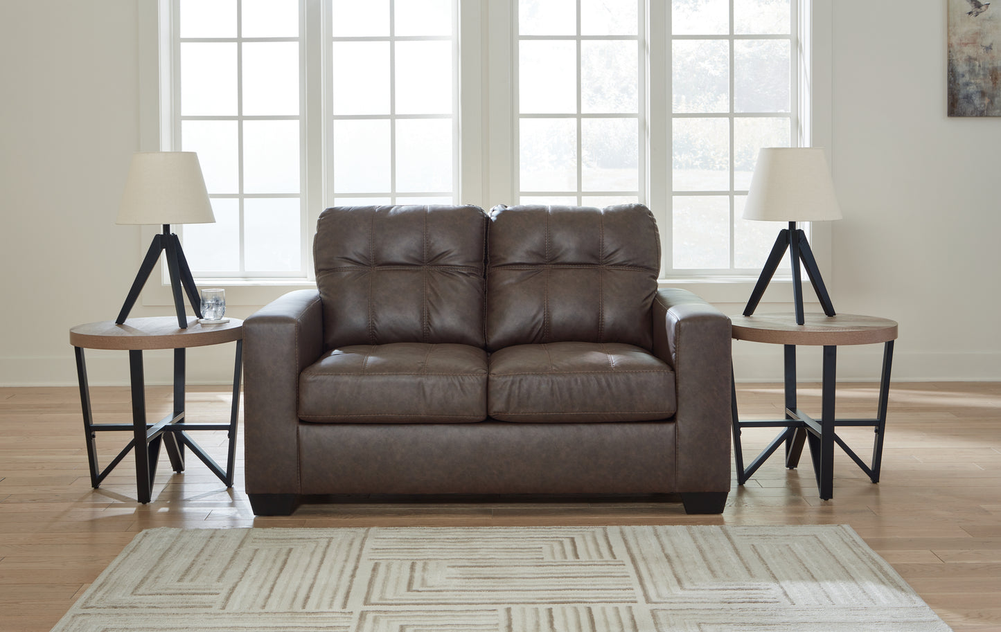 Haines Furniture Outlet - Ashley Furniture - Barlin Mills Living Room - Loveseat / Umber - 1700335