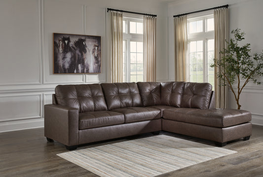 Haines Furniture Outlet - Ashley Furniture - Barlin Mills Sectional - LAF 2-Piece Sectional with Chaise / Carbon - 17004S2