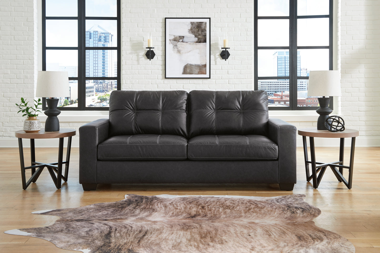Haines Furniture Outlet - Ashley Furniture - Barlin Mills Living Room - Sofa / Carbon - 1700438