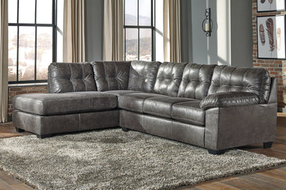 Haines Furniture Outlet - Ashley Furniture - Fallston Sectional - RAF 2-Piece Sectional with Chaise / Slate - 17221S1