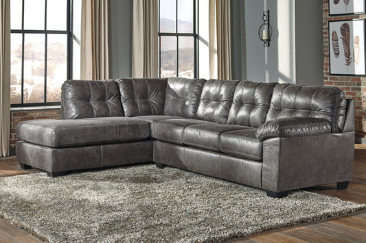 Haines Furniture Outlet - Ashley Furniture - Fallston Sectional - RAF 2-Piece Sectional with Chaise / Slate - 17221S1