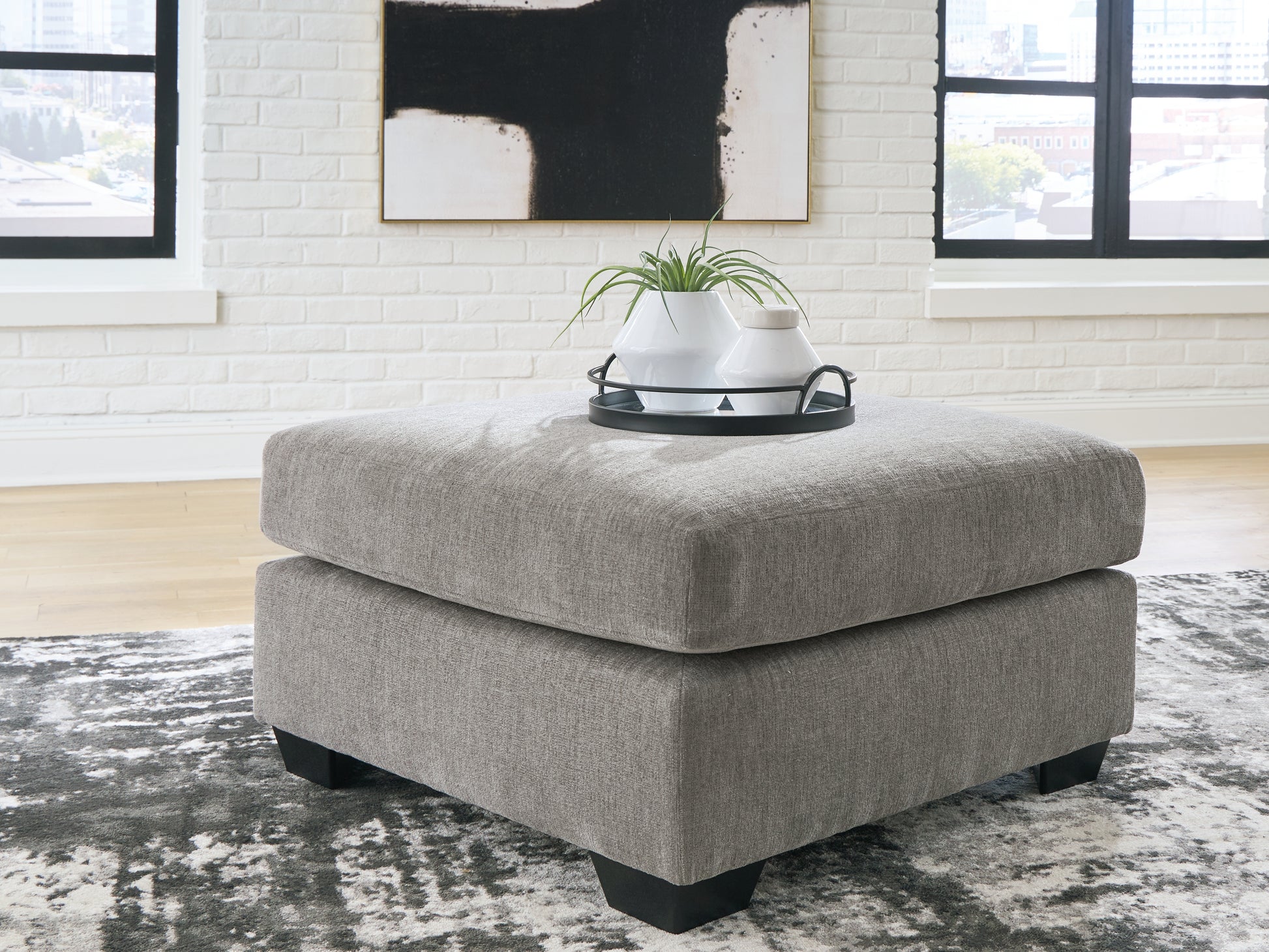 Haines Furniture Outlet - Ashley Furniture - Lanelly Living Room - Oversized Accent Ottoman / Alloy - 1750408