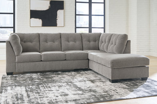 Haines Furniture Outlet - Ashley Furniture - Lanelly Sectional - LAF 2-Piece Sectional with Chaise / Alloy - 17504S1