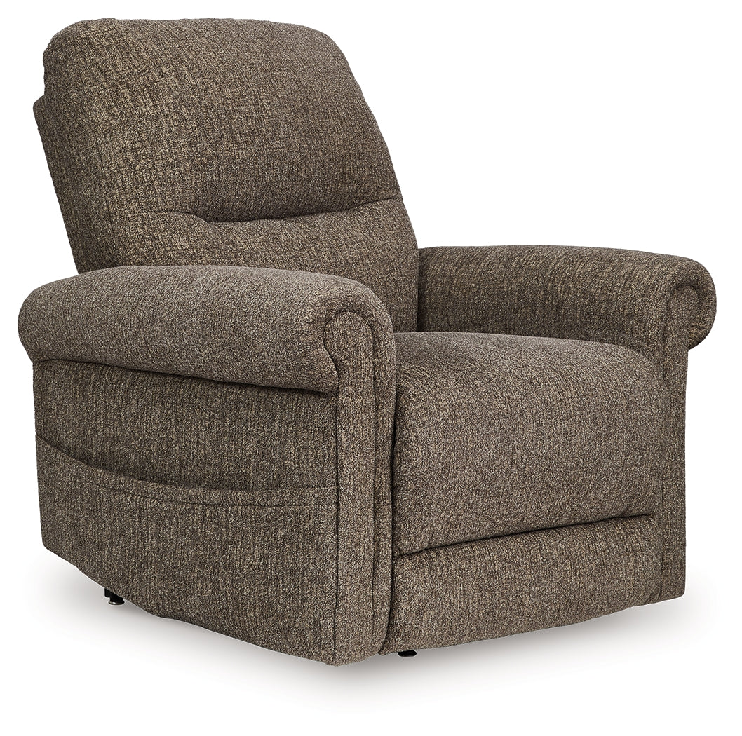Haines Furniture Outlet - Ashley Furniture - Aureta Living Room - Power Lift Recliner / Charcoal - 1790312