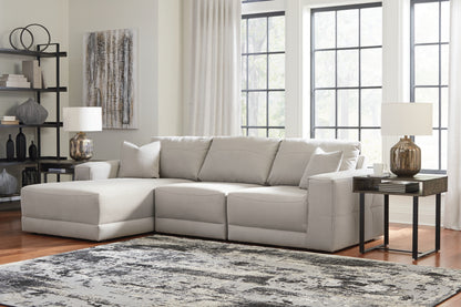 Haines Furniture Outlet - Ashley Furniture - Next-Gen Gaucho Sectional - RAF 3-Piece Sectional Sofa with Chaise / Gray - 18304S1