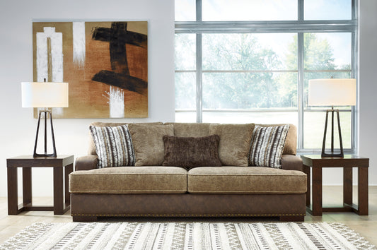 Haines Furniture Outlet - Ashley Furniture - Alesbury Living Room - Chair and a Half / Chocolate - 1870423