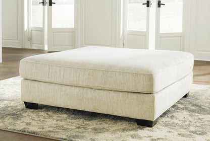Haines Furniture Outlet - Ashley Furniture - Rawcliffe Living Room - Oversized Accent Ottoman / Parchment - 1960408