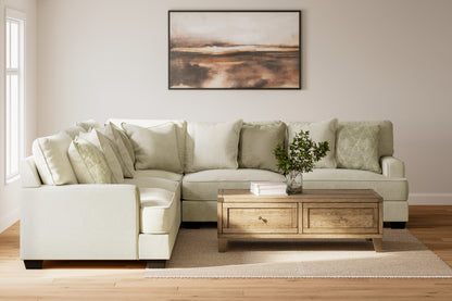 Haines Furniture Outlet - Ashley Furniture - Rawcliffe Sectional - LAF 3-Piece Sectional / Parchment - 19604S1