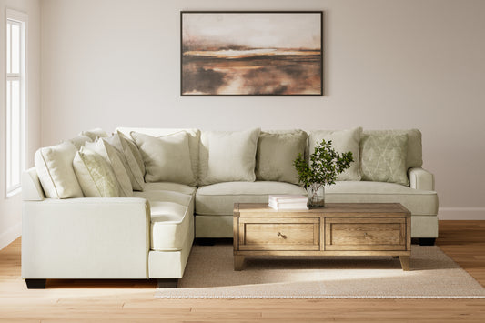 Haines Furniture Outlet - Ashley Furniture - Rawcliffe Sectional - LAF 3-Piece Sectional / Parchment - 19604S1