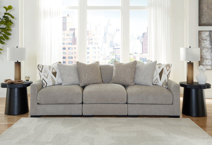 Haines Furniture Outlet - Ashley Furniture - Aslan Court Sectional - RAF 3-Piece Sofa Sectional / Pebble - 20305S2