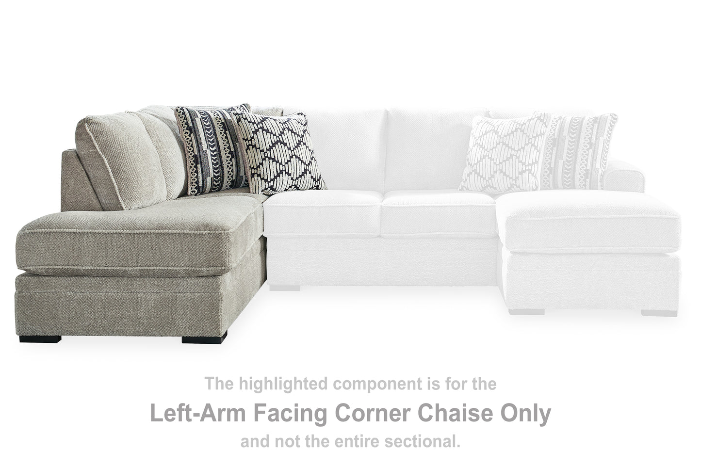 Haines Furniture Outlet - Ashley Furniture - Calnita Sectional - LAF Corner Chaise / Sisal - 2050216