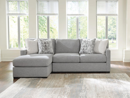 Haines Furniture Outlet - Ashley Furniture - UrbanCrest Sectional - RAF 2-Piece Sectional with Chaise / Pewter - PC20804S2