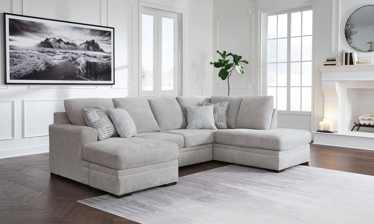 Haines Furniture Outlet - Ashley Furniture - Gabyleigh Sectional - RAF 2-Piece Sectional with Chaise / Nickel - 20904S2