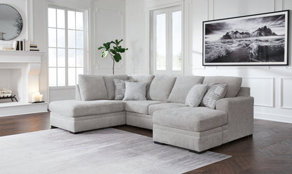 Haines Furniture Outlet - Ashley Furniture - Gabyleigh Sectional - RAF 2-Piece Sectional with Chaise / Nickel - 20904S2