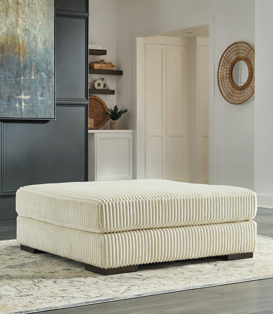Haines Furniture Outlet - Ashley Furniture - Lindyn Living Room - Oversized Accent Ottoman / Ivory - 2110408