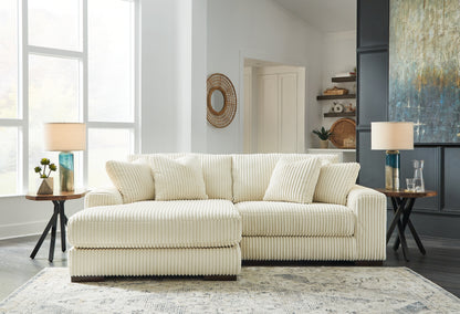 Haines Furniture Outlet - Ashley Furniture - Lindyn Sectional - RAF 2-Piece Sectional with Chaise / Ivory - 21104S3