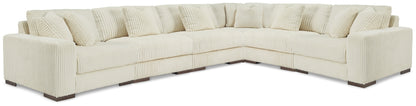 Haines Furniture Outlet - Ashley Furniture - Lindyn Sectional - RAF 6-Piece Sectional / Ivory - 21104S20