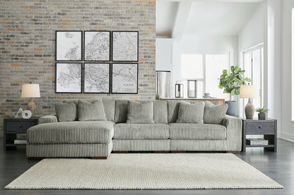 Haines Furniture Outlet - Ashley Furniture - Lindyn Sectional - RAF 3-Piece Sectional with Chaise / Fog - 21105S10
