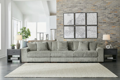 Haines Furniture Outlet - Ashley Furniture - Lindyn Sectional - RAF 3-Piece Sectional Sofa / Fog - 21105S14