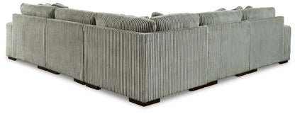 Haines Furniture Outlet - Ashley Furniture - Lindyn Sectional - RAF 5-Piece Sectional with Chaise / Fog - 21105S7