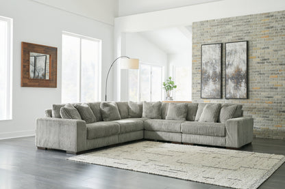 Haines Furniture Outlet - Ashley Furniture - Lindyn Sectional - RAF 5-Piece Sectional / Fog - 21105S5