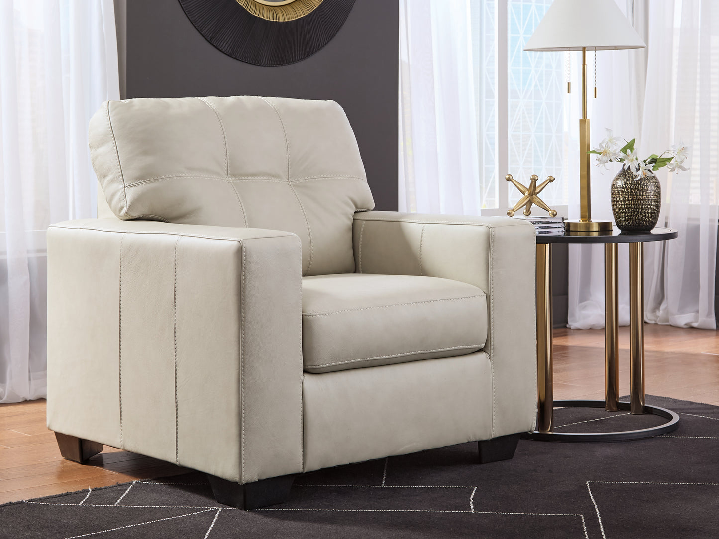 Haines Furniture Outlet - Ashley Furniture - Santorine Living Room - Chair / Bone - 2170820